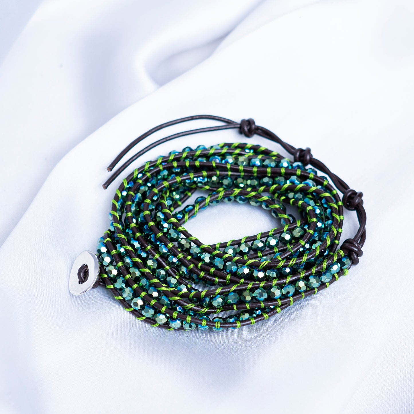 Green Stone Wrap Bracelet