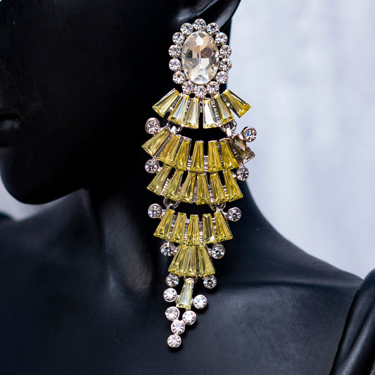 Yellow Crystals Earring