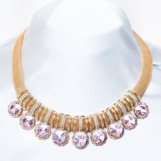 Golden N Crystals Necklace