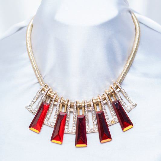 Red n Crystals Necklace