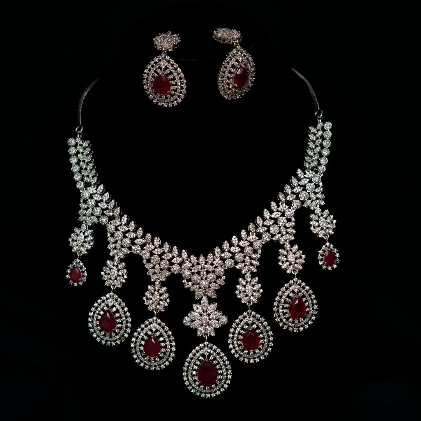 American Diamond Necklace Set (1 Karat)