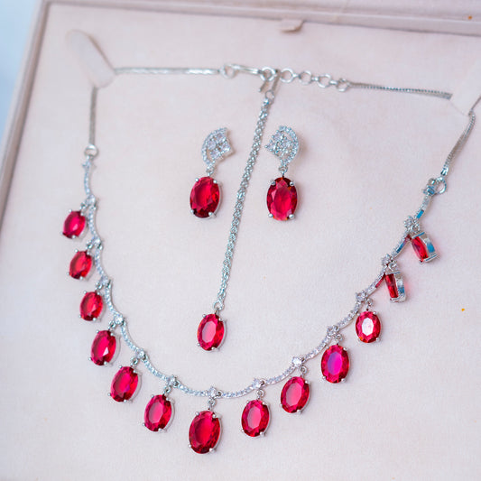 Red Necklace Set (1 Karat)