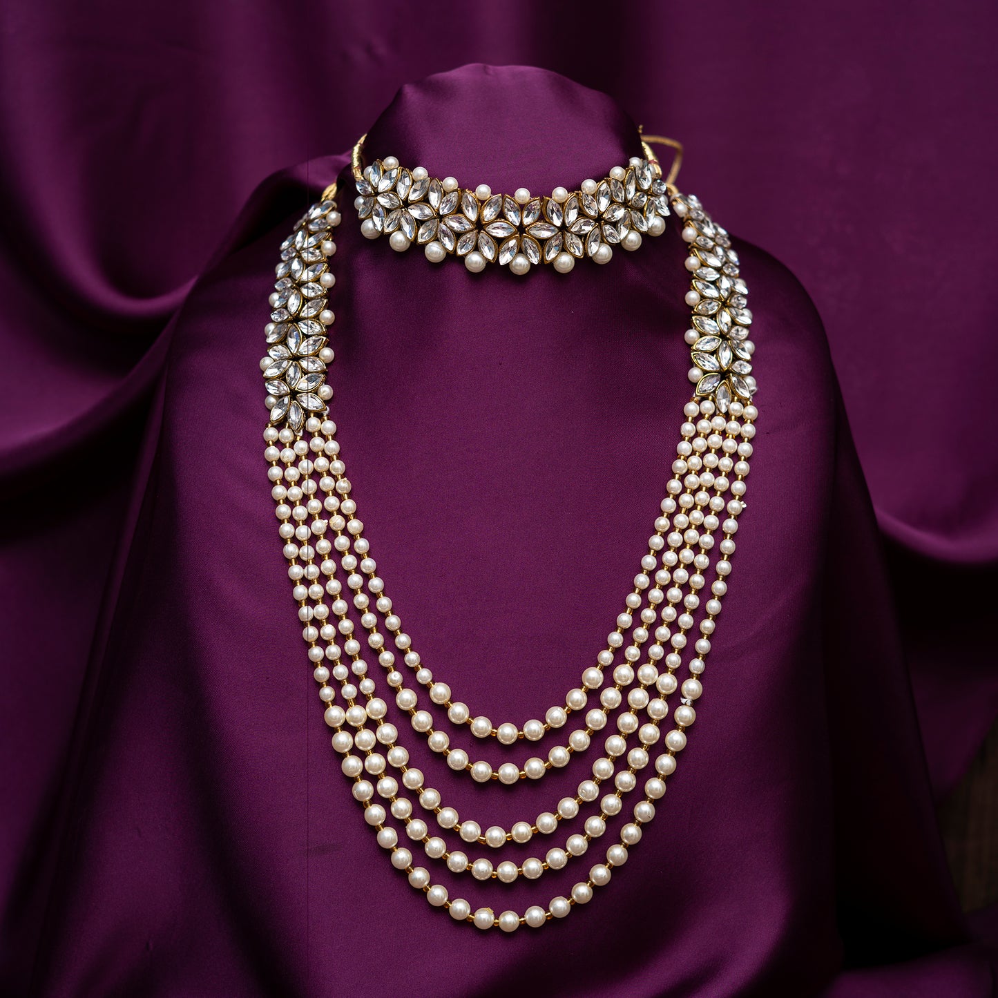 Pearls and kundan set