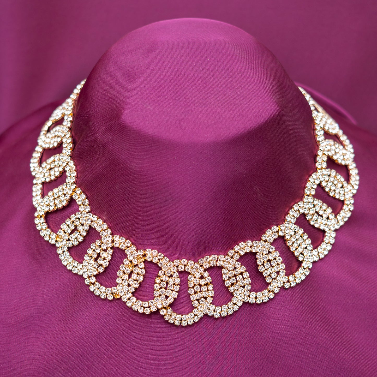 Diamond Cut Zirconia Circles Necklace