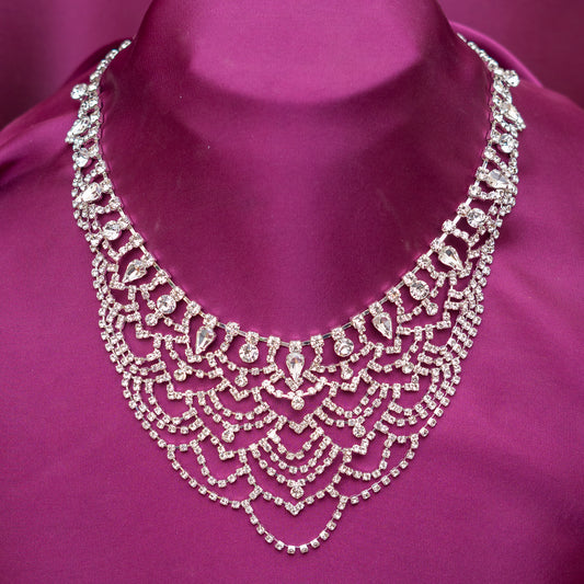 Diamond Cut Zirconia Necklace Set (Earring included)