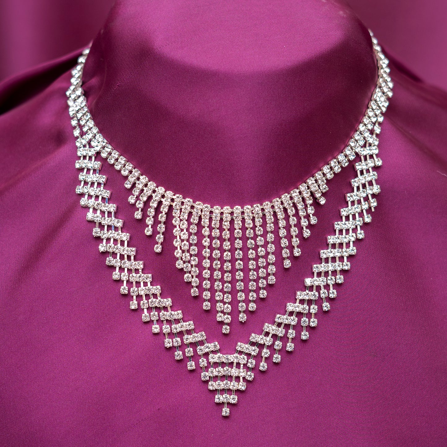 Cubic ZIrconia Necklace Set (Earrings included)