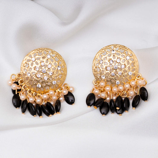 Gold N Black Earings