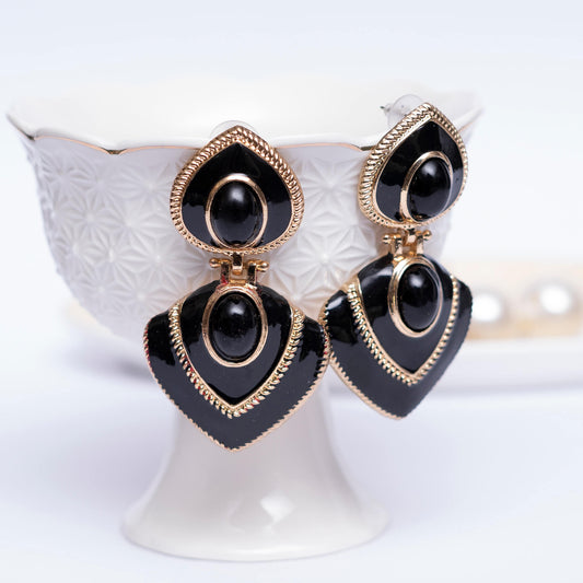 Black N Golden Earrings